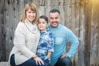 Young Mixed Race Family Portrait Outside