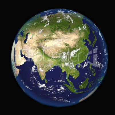 Asia seen from space 3d illustration Elements of this image furnished by NASA