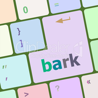 bark word on keyboard key, notebook computer