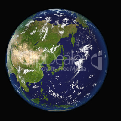View on Earth centered on Japan elements of this 3d image furnished by NASA