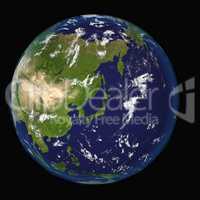 View on Earth centered on Japan elements of this 3d image furnished by NASA