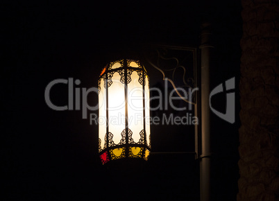 Romantic color oriental lantern photo at night