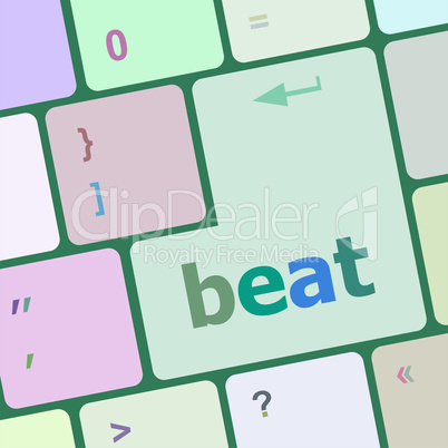 beat word on keyboard key, notebook computer button