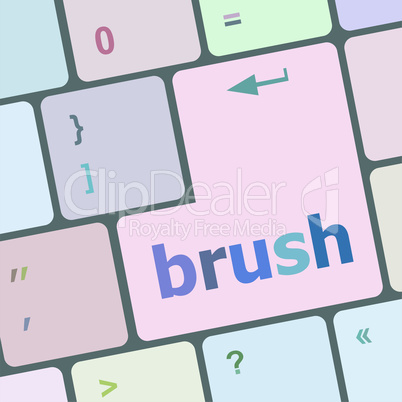 button with brush word on computer keyboard keys