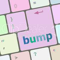 Computer keyboard with bump key. business concept