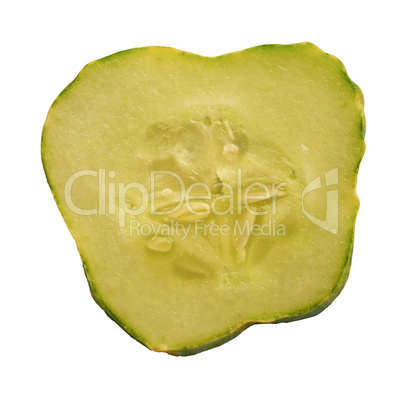 Cucumber vegetable slice isolated over white