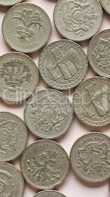 GBP Pound coins - vertical