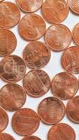 Dollar coins 1 cent - vertical