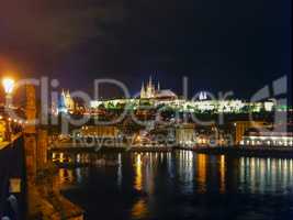 Charles Bridge at night in Prague