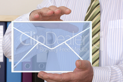 Businessman with virtual letter