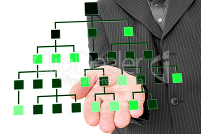 Businessman holding by hand Hierarchical structure
