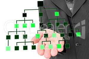 Businessman holding by hand Hierarchical structure