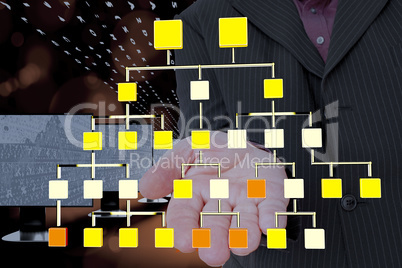 Businessman holding by hand Hierarchical structure