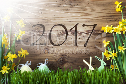 Sunny Easter Decoration, Gras, Text 2017