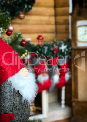 Christmas interior with Santa Claus