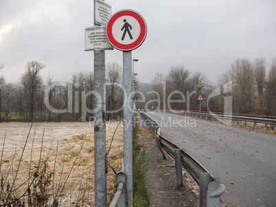 River Po flood in Turin