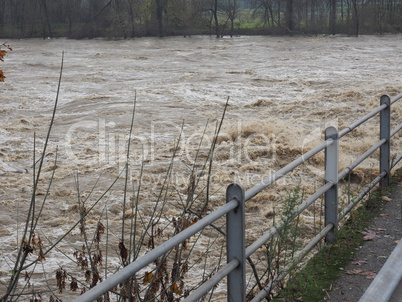 River Po flood in Turin