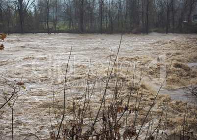 River Po flood in Turin