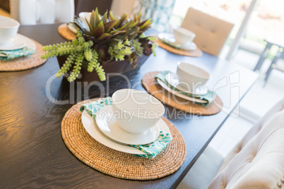 Close Up Abstract of Table Setting in House