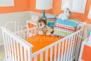 Bright Orange Baby Room Interior of House