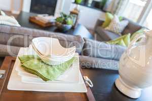 Close Up Abstract of Table Setting in House