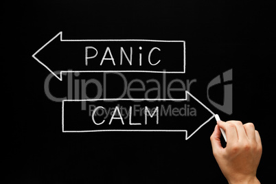 Panic or Calm Arrows Concept