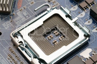 Hardware. Photo of processor on motherboard