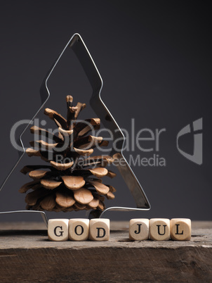 Christmas tree shape with pine cone