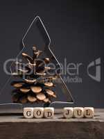 Christmas tree shape with pine cone