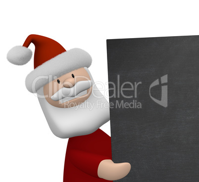 Funny Santa with a blackboard
