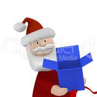 Santa with blue gift box