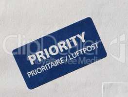 Priority mail label