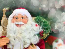 smiling face of a New Year's Santa Claus