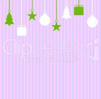 Weiße Weihnachtsdekoration auf Pastelfarben-Streifen