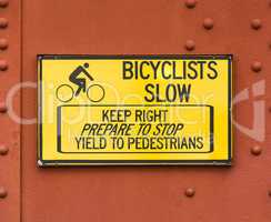 Slow Sign for Bikers