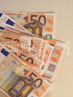 Euro (EUR) notes, European Union (EU) with copy space