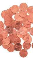 Dollar coins 1 cent wheat penny cent - vertical