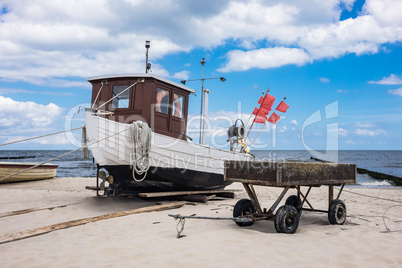 Ein Fischerboot in Koserow auf der Insel Usedom