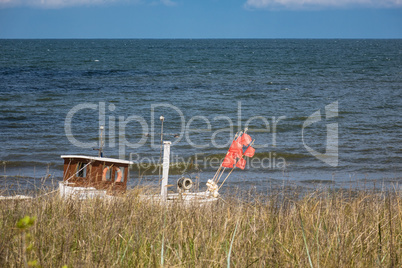 Ein Fischerboot in Koserow auf der Insel Usedom