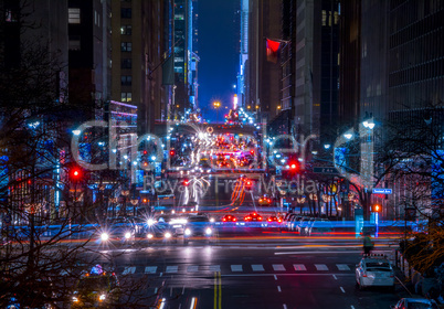 Night Traffic on 42 Street in New York City