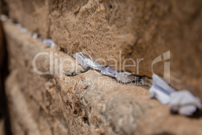 Notes to God in the cracks between the bricks of the Western Wal