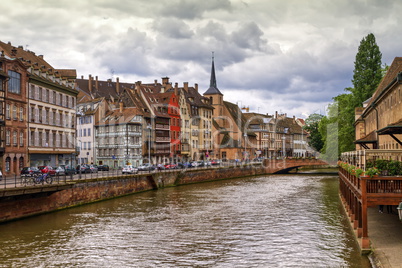Canal and Saint-Nicolas dock in Strasbourg, France