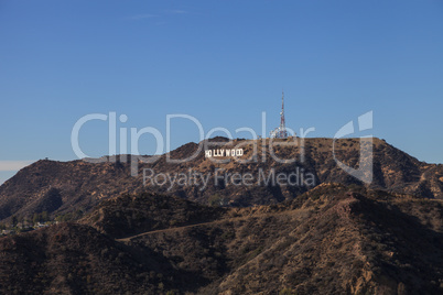 Hollywood sign from a viewer