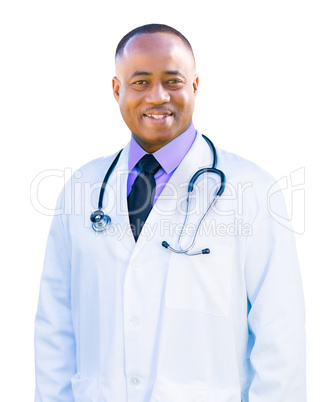 African American Male Doctor Isolated on a White Background