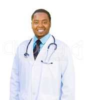 African American Male Doctor Isolated on a White Background