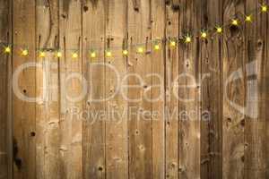Lustrous Wooden Background with String of Lights
