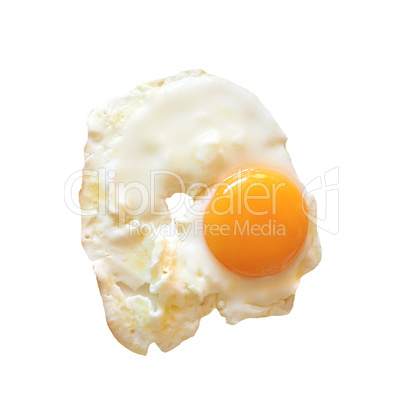 Fried egg isolated over white