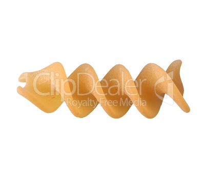 Fusilli Italian pasta isolated over white