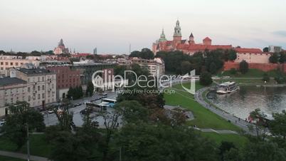 Skyline of the old european city with landmarks