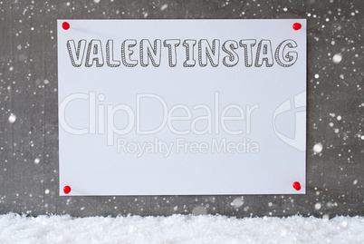 Label, Cement Wall, Snowflakes, Valentinstag Means Valentines Day